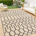 Reversible Boho 5x8 Waterproof Plastic Straw Outdoor Rug