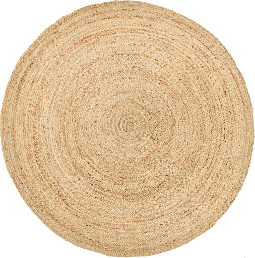 Handwoven Reversible Eco Jute Round Boho Farmhouse Area Rug