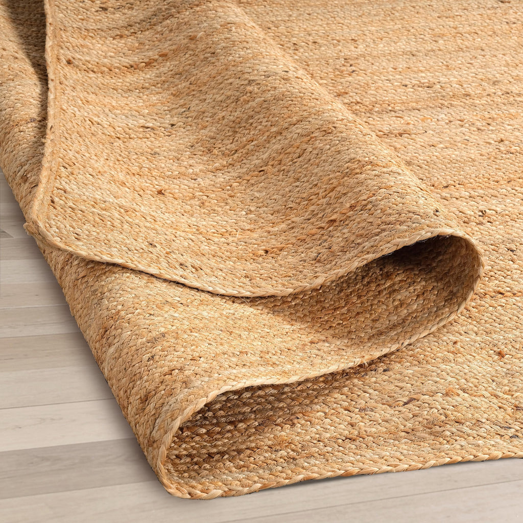 Handwoven Reversible Boho Jute Round Eco Farmhouse Area Rug