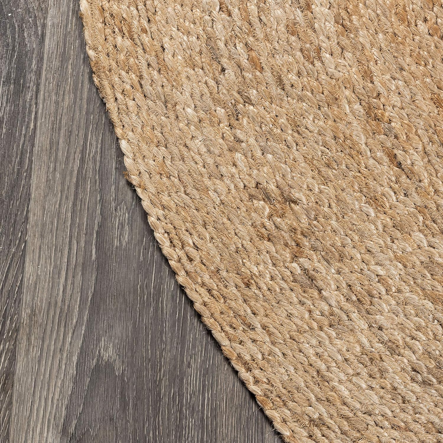 Braided Jute Round Easy Clean Pet Friendly Area Rug