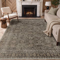 Vintage Floral 6x9 Washable Stain Resistant Area Rug